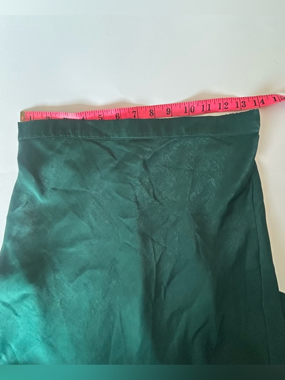 Emerald Green Satin Midi Skirt - Picture 7 of 8